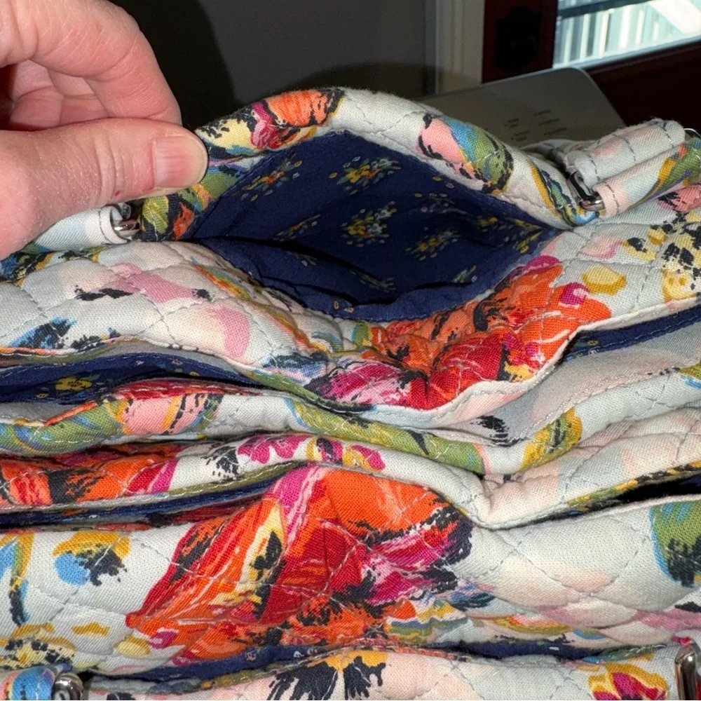 Vera Bradley Sea Air Floral Triple Compartment Large Shoulder Bag